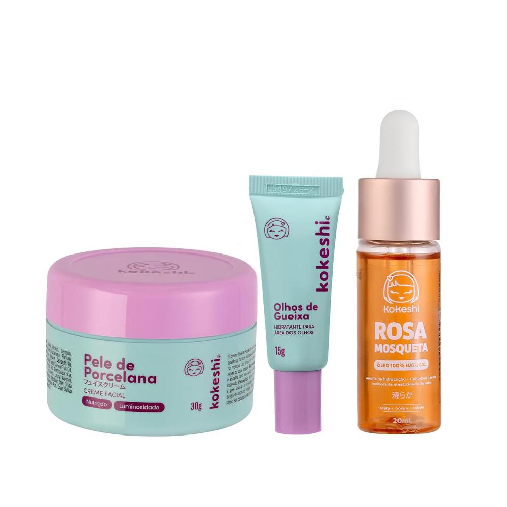 Kit Renovadores Kokeshi Pele Porcelana Óleo de Rosa Mosqueta