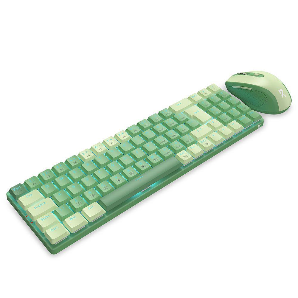 Kit teclado e mouse sem fio redragon verde bs-8772 gc