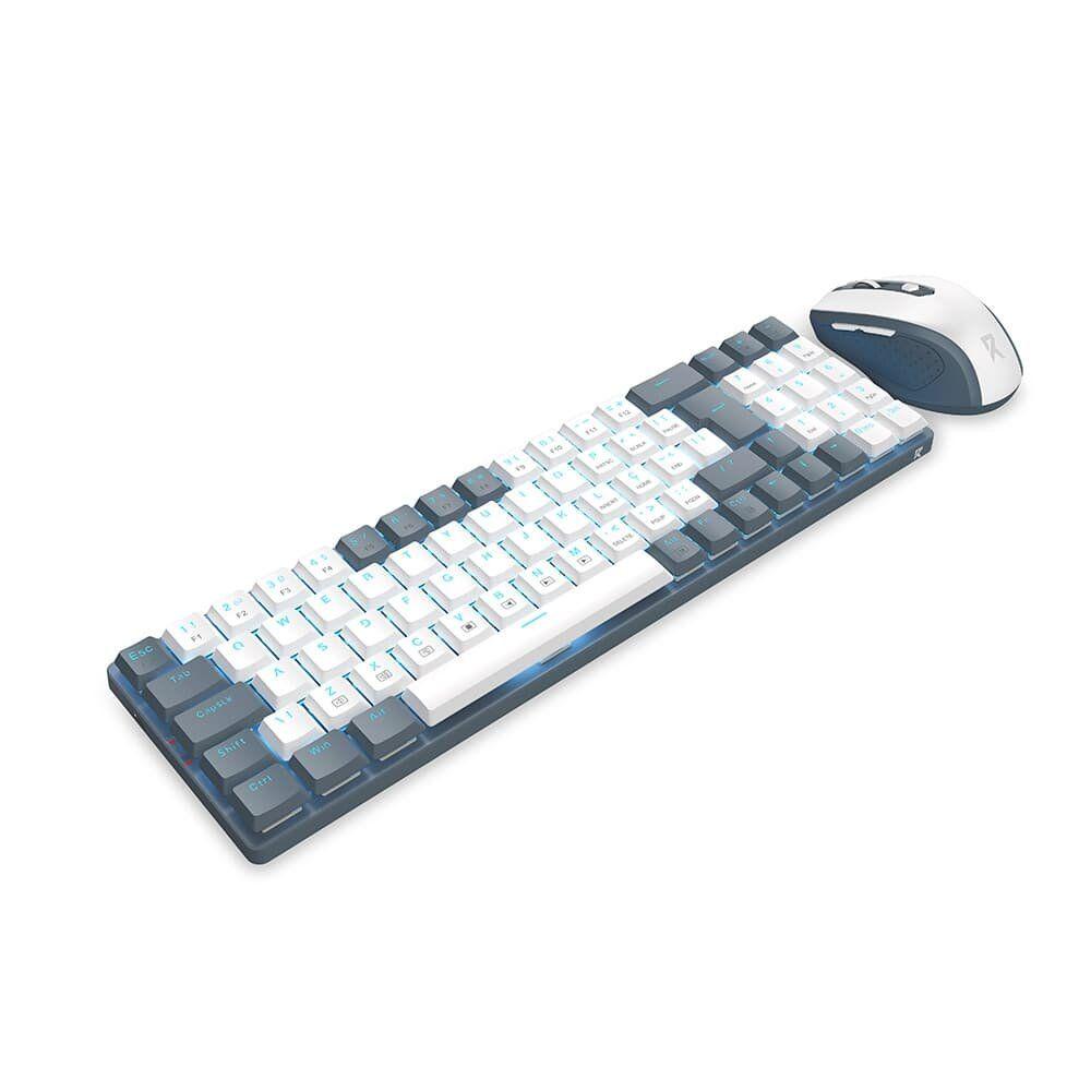 Kit Teclado + Mouse Redragon BS-8772, RGB, ABNT2, USB, 2400 DPI, Pixar PAW3212, Cinza e Branco - BS-8772 GW