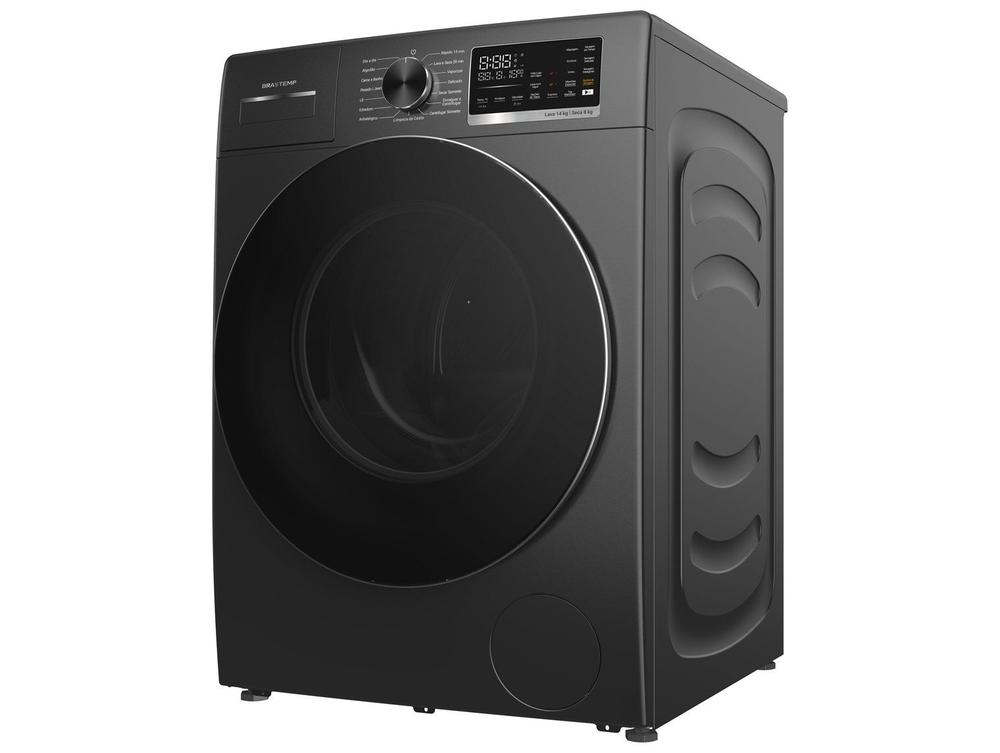 Lava e Seca Brastemp 14kg BNO14AS Água Quente e Fria Inox e Preto — 220V