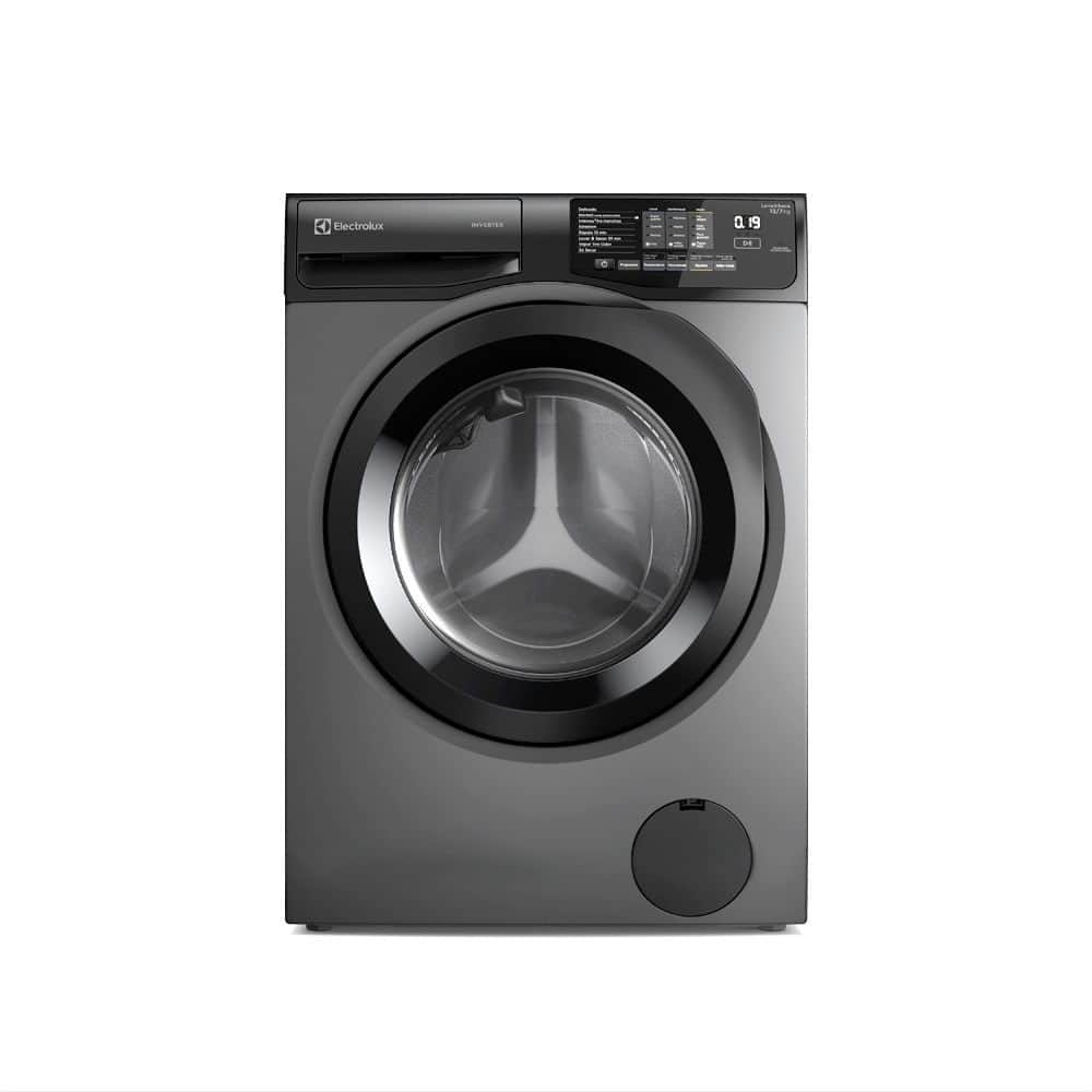 Lava e Seca Electrolux 12/7kg Cinza Ônix Inverter com Água Quente e Lavagem Inteligente (LSC12)