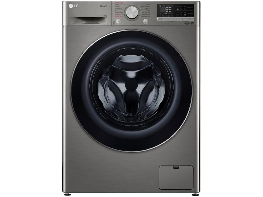 Lava e Seca LG 14kg Smart VC4 CV5014PC4 com Inteligência Artificial Água Quente e Fria Inox Look