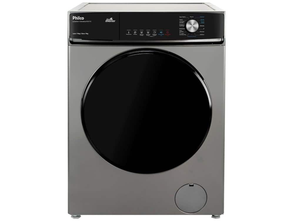 Lava e Seca Philco 16 Programas Eco Inverter 11kg Titânio PLS11C