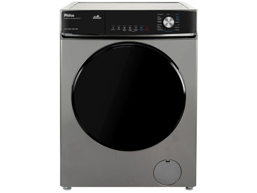 Lava e Seca Philco 16 Programas Eco Inverter 11kg Titânio PLS11C