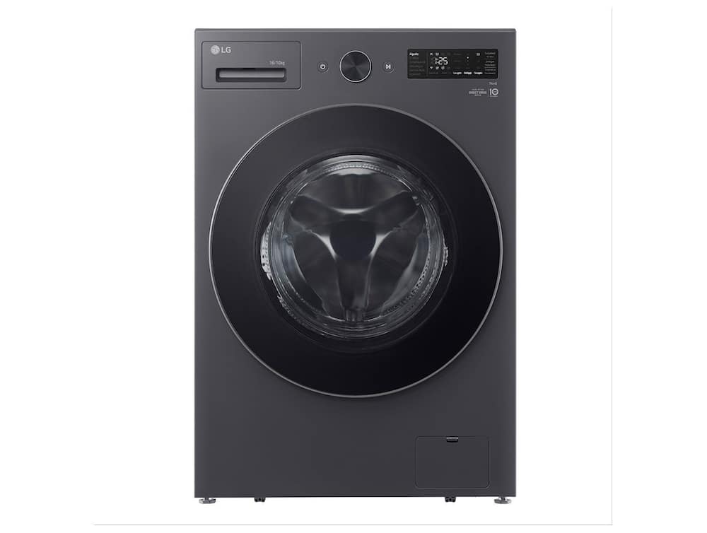 Lava e Seca Smart LG 16kg WD16GNT Motor Inverter Direct Drive Água Fria e Quente Black Inox
