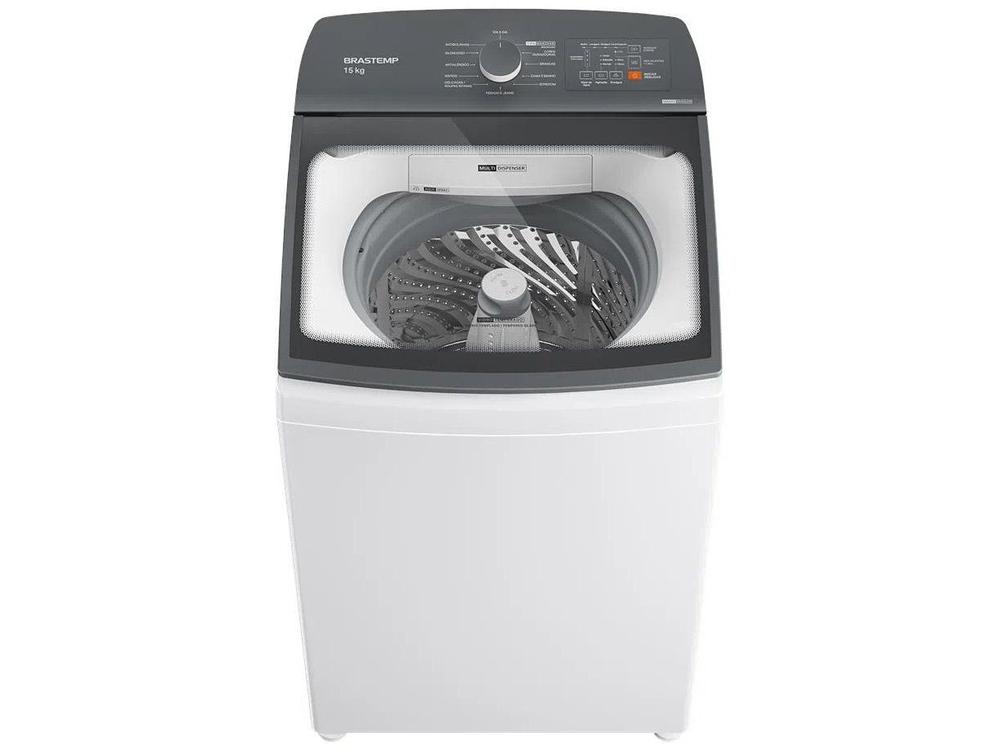 Lavadora de Roupas Brastemp 15kg Cesto Inox 12 Programas de Lavagem Branca BWF15AB