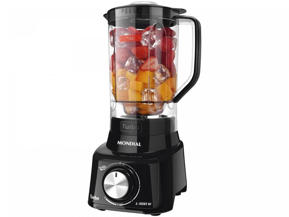 Liquidificador Mondial Turbo L-900 FB com Filtro 5 Velocidades 900W Preto