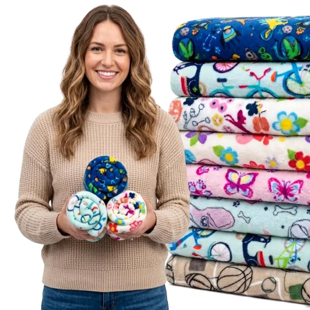 Manta Cobertor De Bebê Estampada Menina e Menino Cobertinha De Berço 85cm x85cm