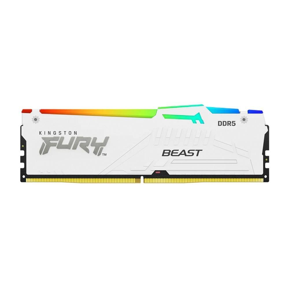 Memória RAM Kingston Fury Beast, RGB, 32GB (2x16GB), 5600MHz, DDR5, CL36, Branco - KF556C36BWEAK2-32