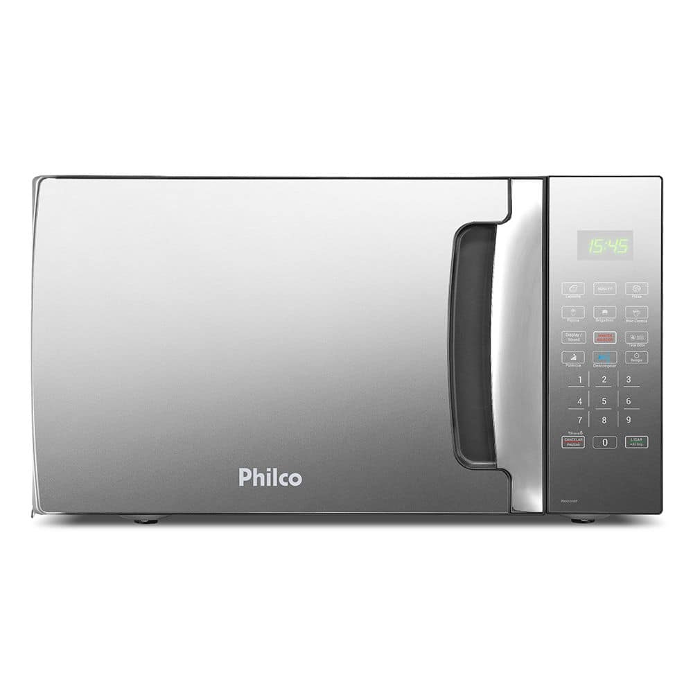 Microondas 28 Litros Philco PMO30EP Preto Com Porta Espelhada 1400w Menu Fit