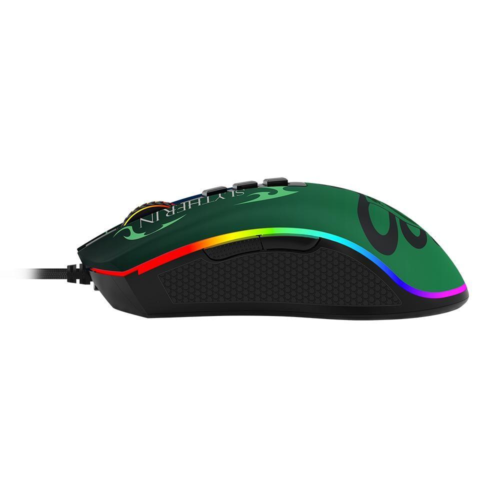 Mouse Gamer Redragon Harry Potter Cobra Slytherin RGB Preto e Verde