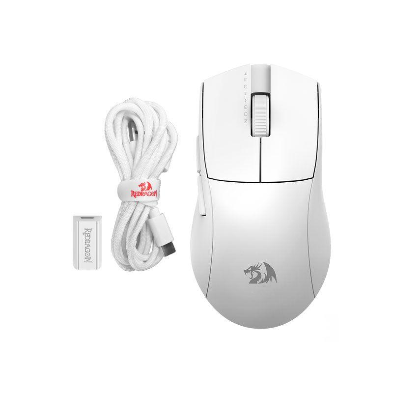 Mouse Gamer sem Fio Redragon King 4K Pro - 26000dpi - 7 Botões - 4000Hz - Branco - M916W-PRO-4K
