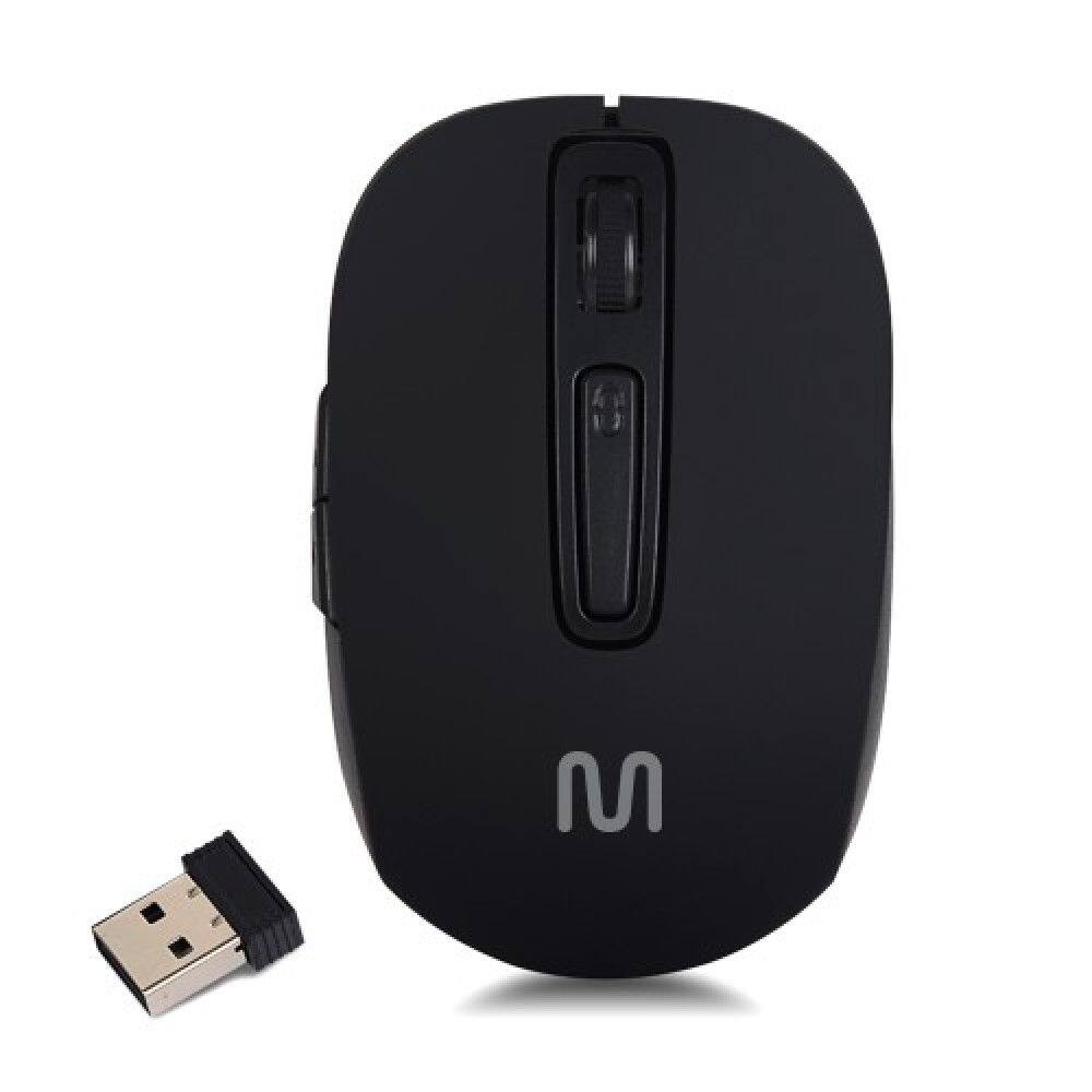 Mouse Sem Fio Recarregável 250mah 1600dpi Ajustável 6 Botões Preto Multi - MO277