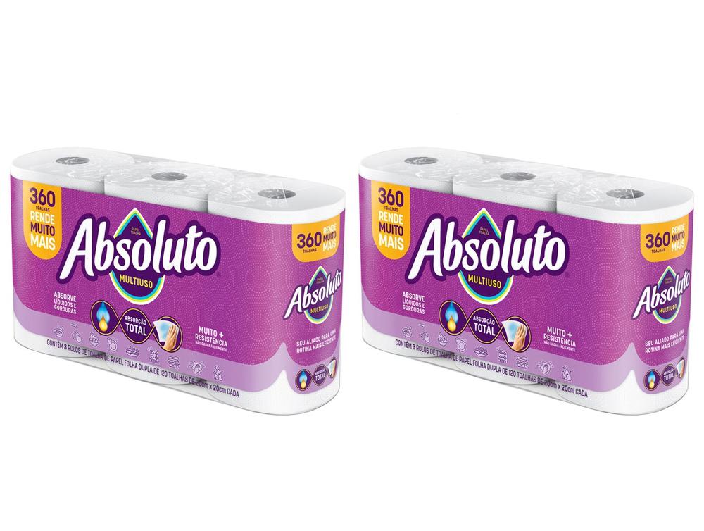 Papel Toalha Folha Dupla Bracell Absoluto - 6 Rolos