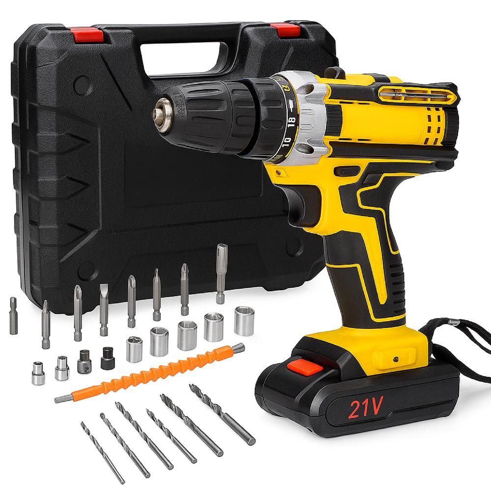 Parafusadeira Furadeira Compacta Completa Sem Fio 2 Baterias 110V 220V 60Hz Linha Premium - AERO HOME