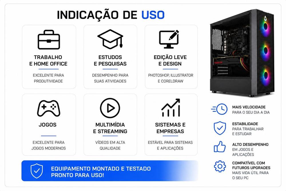 Pc Computador Gamer I7 6ger 32gb Ssd 1tb Placa De Video 4gb - Option Soluções - foto 2
