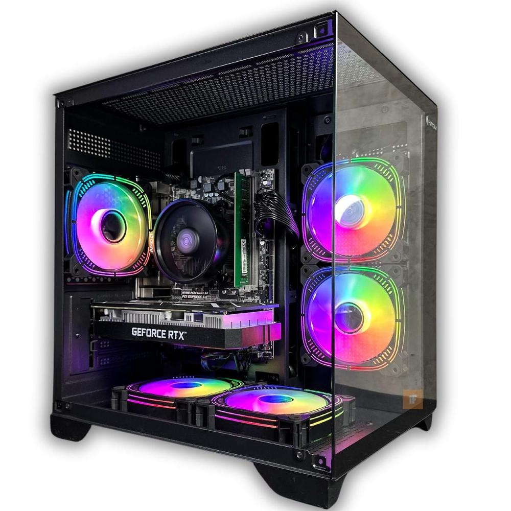 PC Cpu Gamer Branco Aquário Ryzen 5 5500 16GB SSD 512GB RTX 3050 Pronto pra jogar - infotech campinas