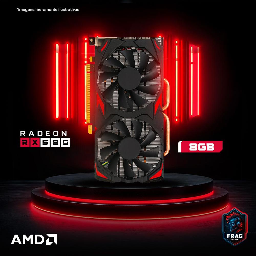 PC Gamer BluePC FRAG, AMD Ryzen 5 5500, Radeon RX 580 8GB, B450, 16GB DDR4, SSD 512GB NVMe - PGBP-FRA114