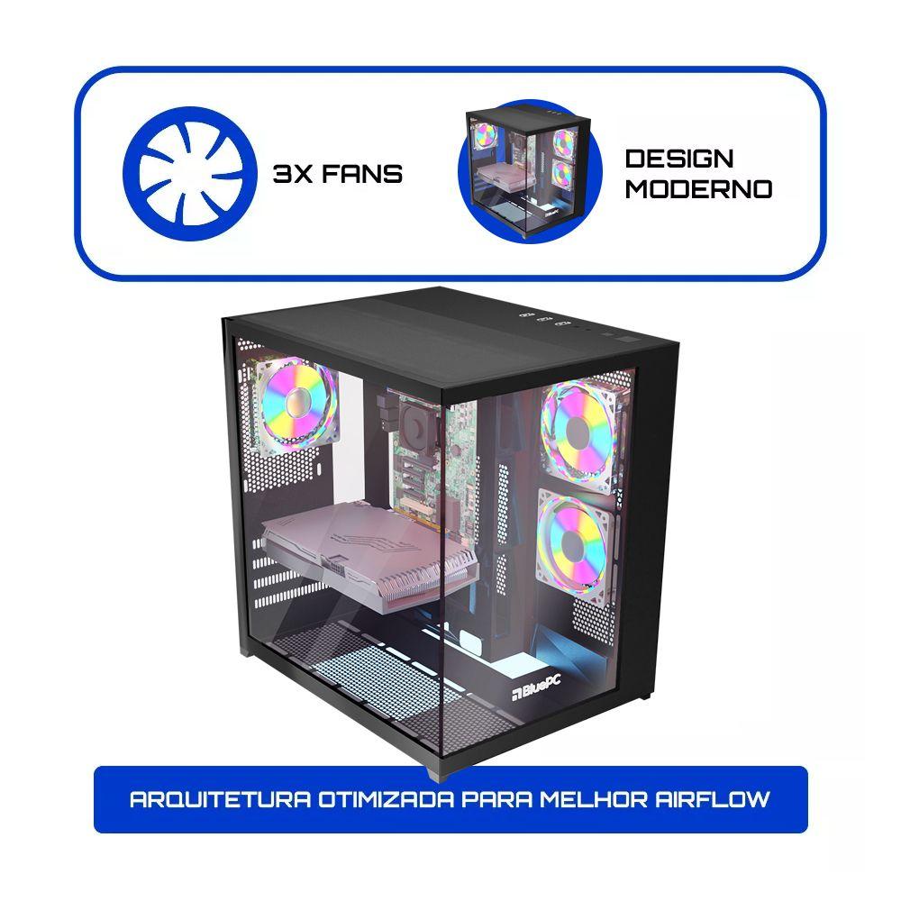 Pc Gamer BluePC Intel Core I5 12400f (12ª Geração) 16gb Ddr4 Rtx 4060 8gb Ssd 960gb - Fonte 650w - foto 3