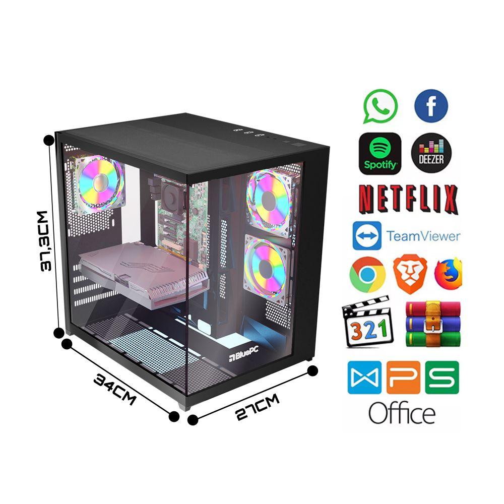 Pc Gamer BluePC Intel Core I5 12400f (12ª Geração) 16gb Ddr4 Rtx 4060 8gb Ssd 960gb - Fonte 650w - foto 4