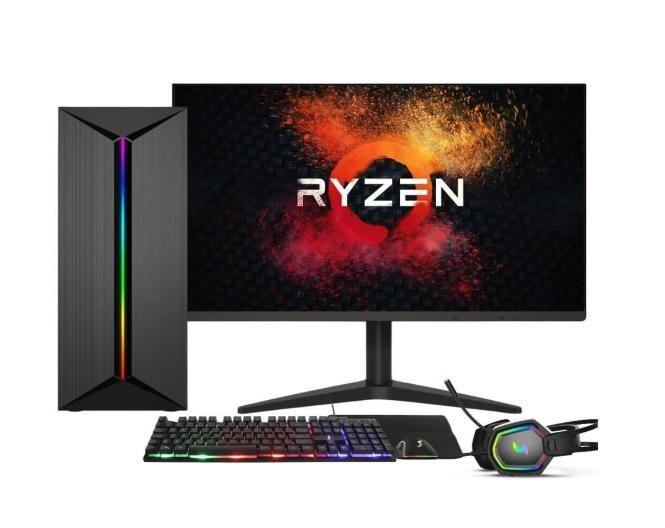 PC Gamer Completo AMD Ryzen 5 5600Gt, VEGA 7, 16GB DDR4, SSD 512GB, Fonte 500W, Monitor 23.6 - Clique PC
