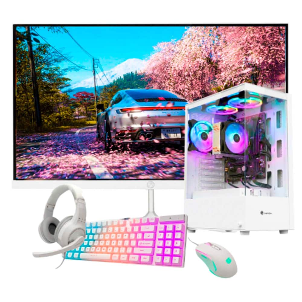 PC Gamer Intel Core i7 3ª 16GB SSD 480GB GT 730 Monitor 23 Combo Gamer e Gabinete branco com 3 Fans -...