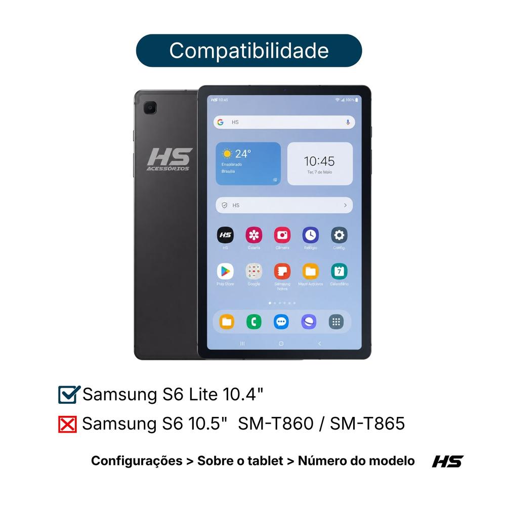 Película de Vidro para Tablet Samsung Galaxy Tab S6 Lite 10.4" - HS ACESSÓRIOS