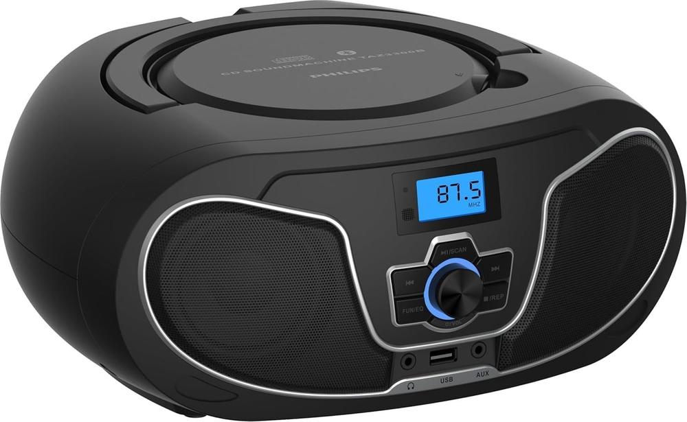 Philips TAZ3300 Boombox com CD, Bluetooth, Rádio FM, USB e AUX