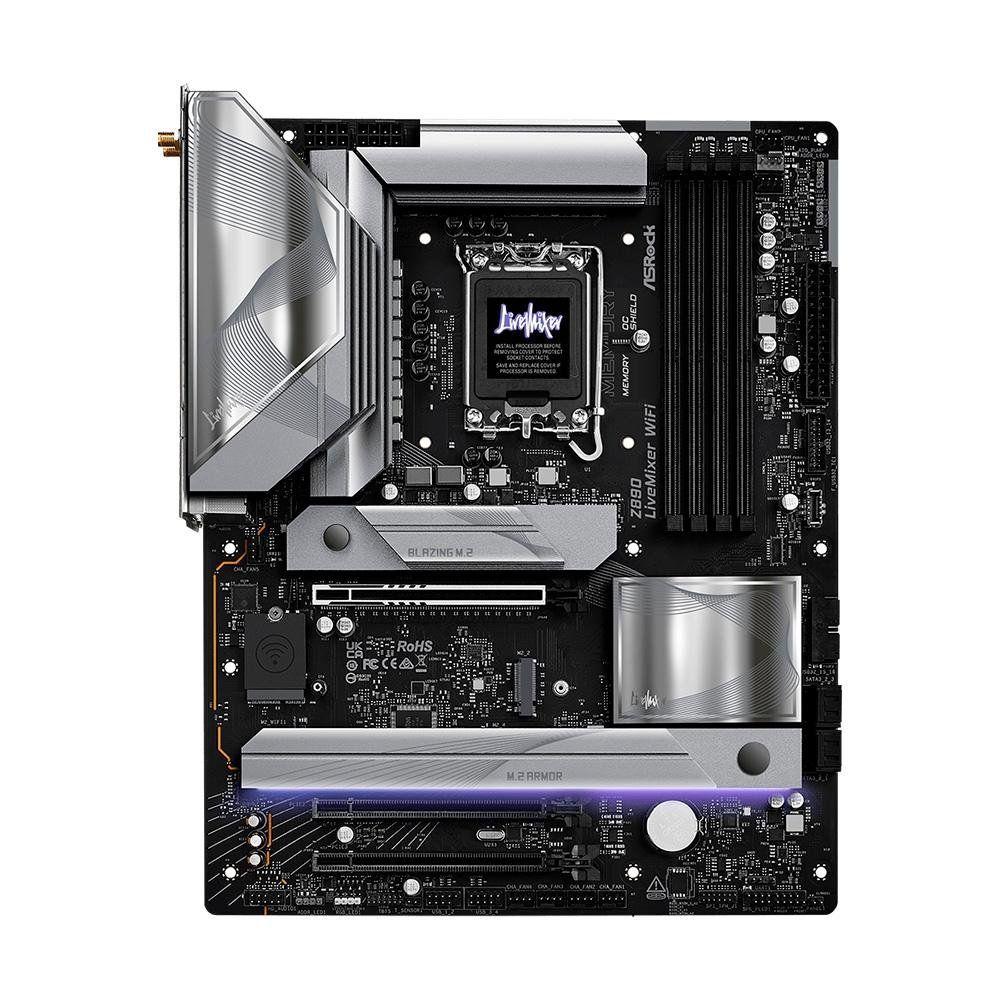 Placa-Mãe ASRock Z890 LiveMixer, Intel, LGA 1851, ATX, WiFi, DDR5, Preto - 90-MXBPE0-A0UAYZ - foto 4