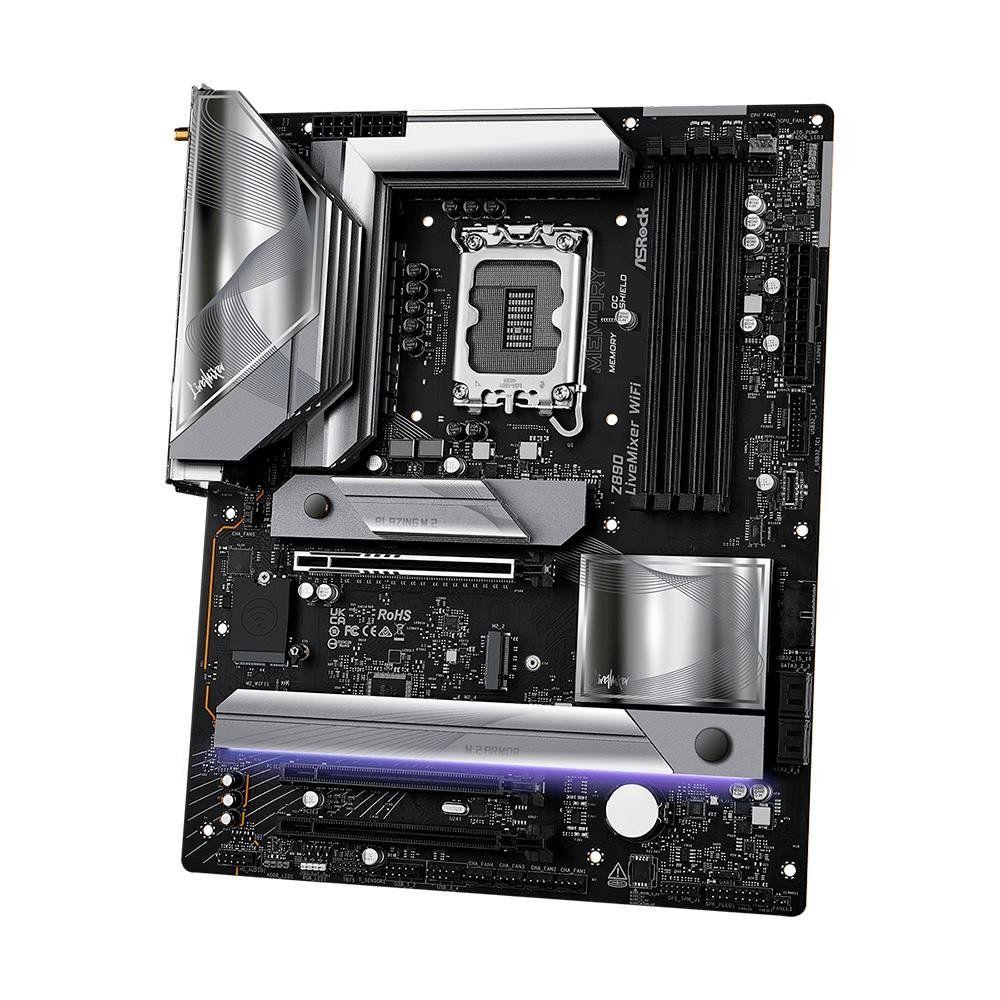 Placa-Mãe ASRock Z890 LiveMixer, Intel, LGA 1851, ATX, WiFi, DDR5, Preto - 90-MXBPE0-A0UAYZ - foto 5