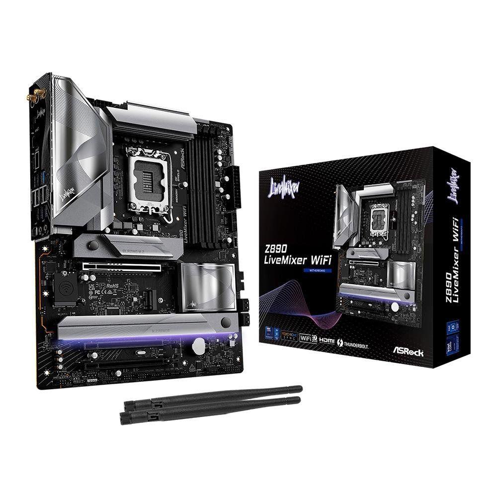 Placa-Mãe ASRock Z890 LiveMixer, Intel, LGA 1851, ATX, WiFi, DDR5, Preto - 90-MXBPE0-A0UAYZ
