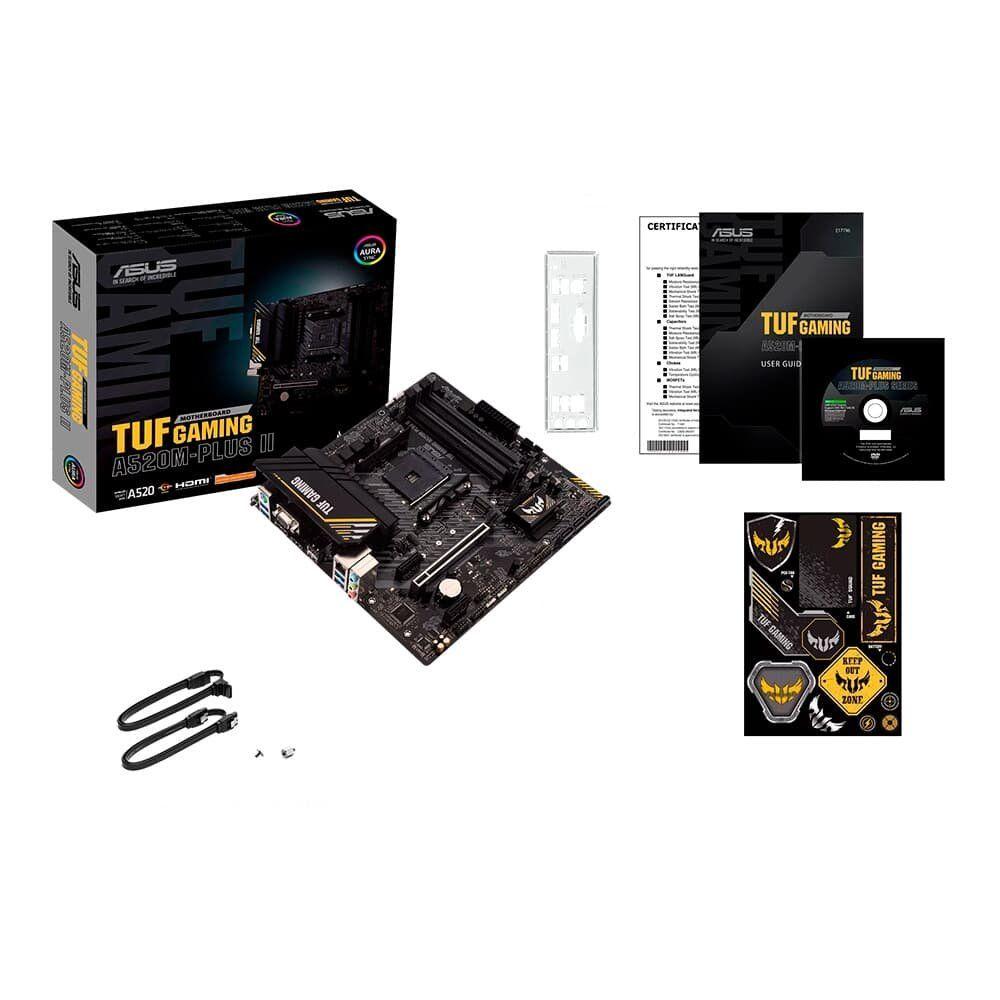 Placa-Mãe ASUS TUF GAMING A520M-PLUS II, AMD AM4, mATX, DDR4, Preto - 90MB17G0-M0EAY0 - foto 4