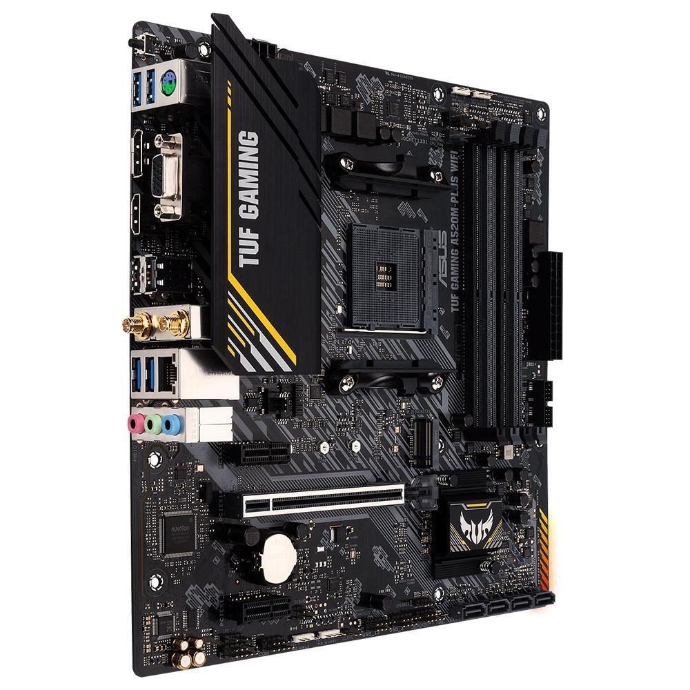 Placa-Mãe ASUS TUF GAMING A520M-PLUS WIFI, AMD AM4, RGB, mATX, DDR4, Preto - 90MB17F0-M0EAY0 - foto 3