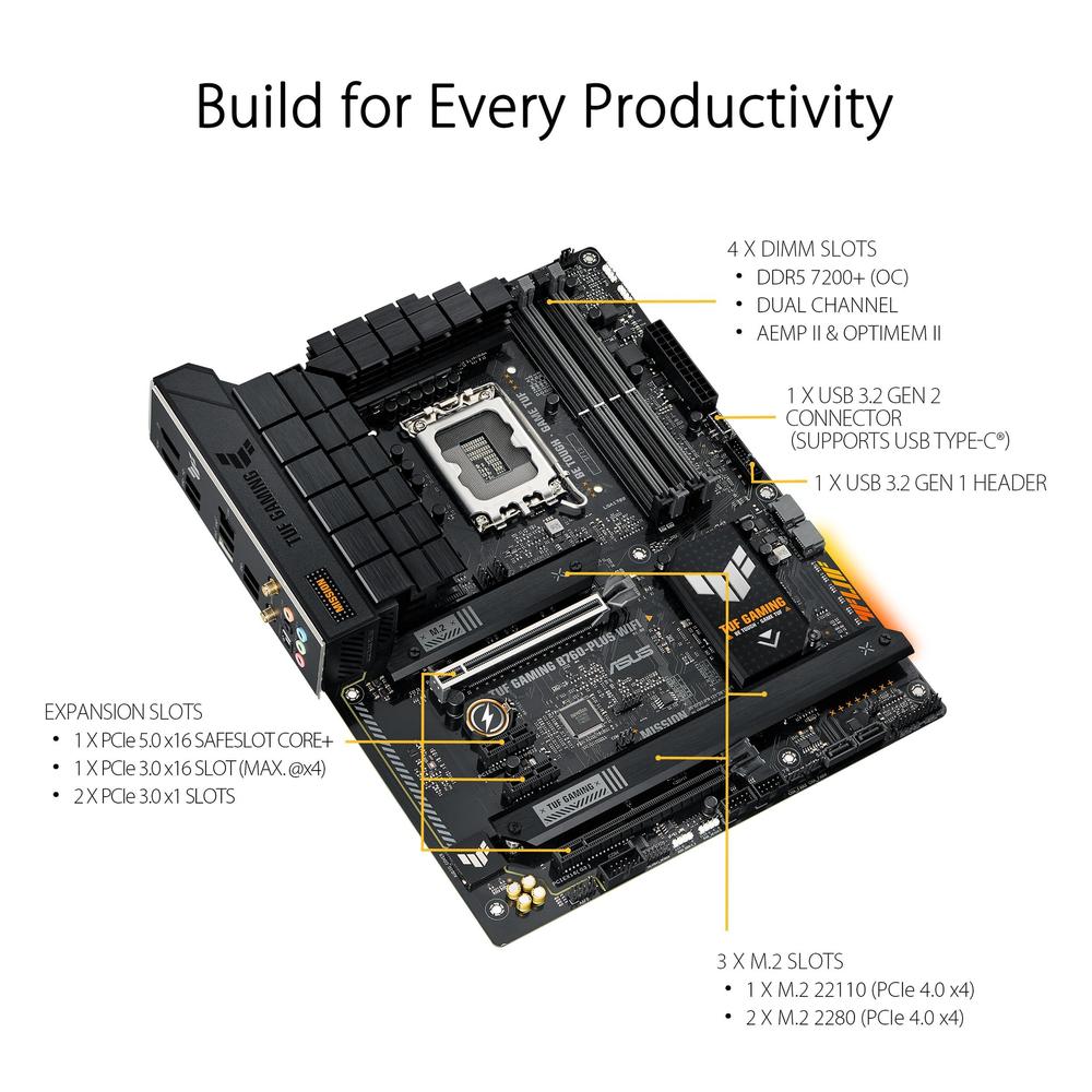 Placa-Mãe ASUS TUF GAMING B760-PLUS WIFI - LGA 1700 ATX - foto 4