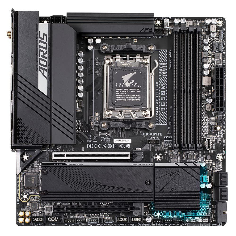 Placa-mãe GIGABYTE B650M AORUS Elite AX 1.0 AMD AM5 ATX - foto 2