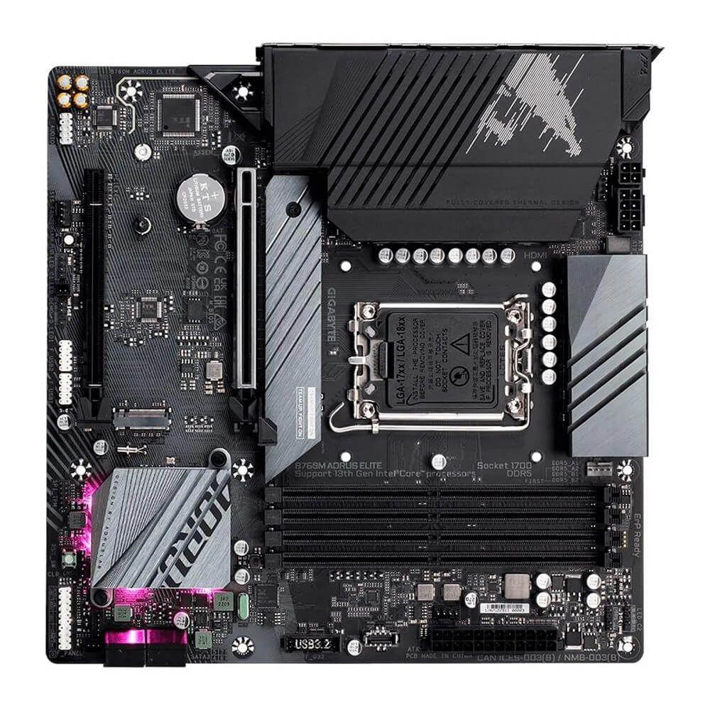 Placa Mãe Gigabyte B760M AORUS ELITE DDR5 LGA 1700 HDMI M.2 NNMe USB 3.2 USB-C - foto 2