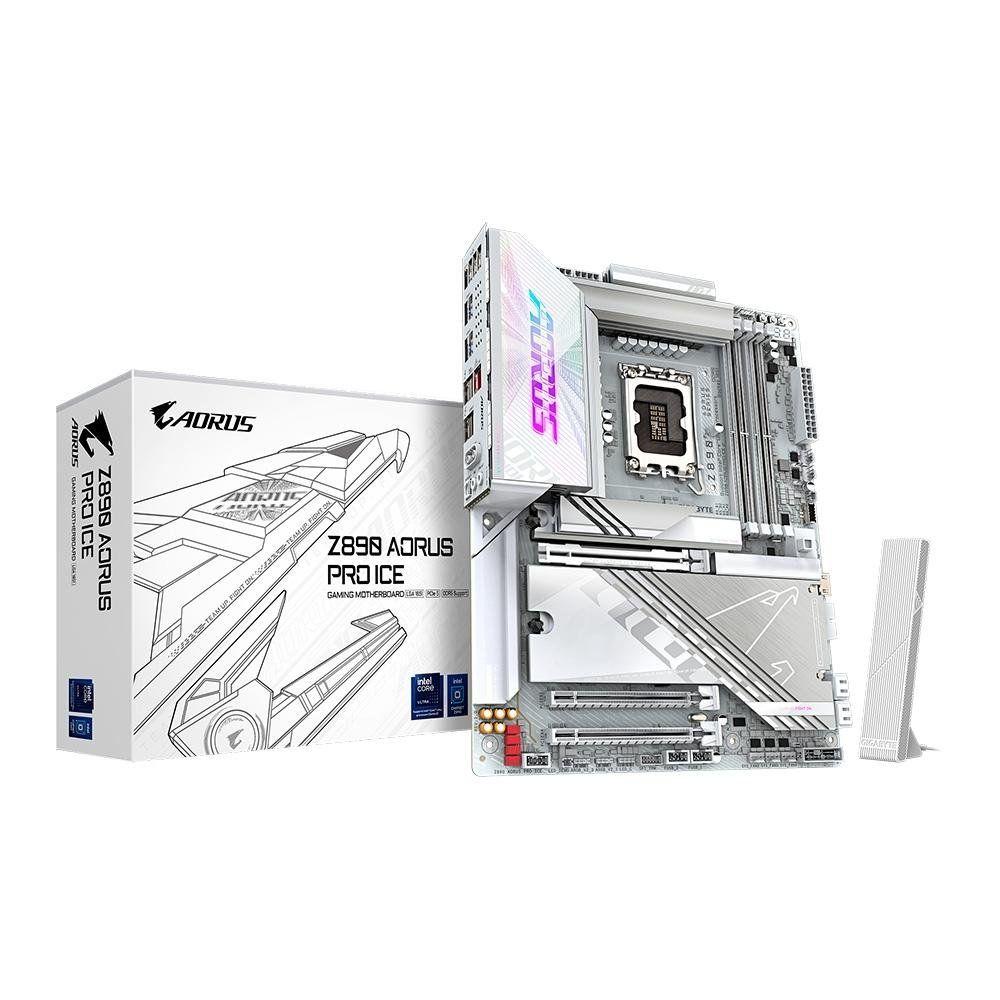 Placa-Mãe Gigabyte Z890 AORUS PRO ICE, Intel, ATX, DDR5, RGB, Wi-Fi 7, Bluetooth, Branco- Z890 AORUS PRO ICE