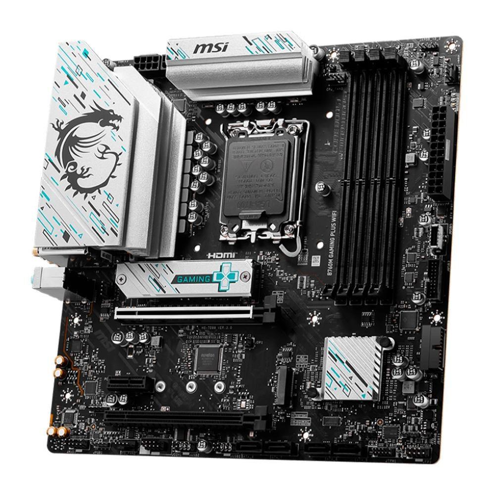 Placa-Mãe MSI B760M Gaming Plus, Intel LGA 1700, M-ATX, DDR5, Wi-Fi, Preto - B760M GAMING PLUS WIFI - foto 4