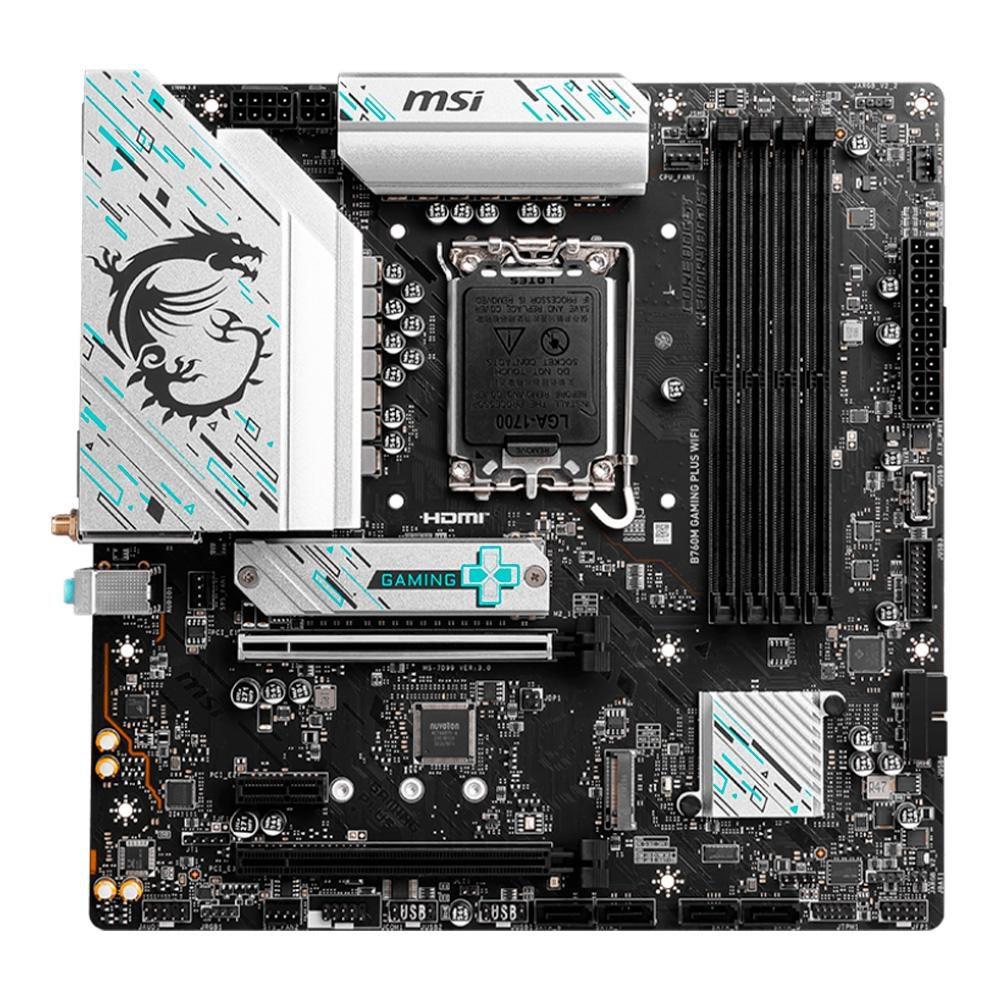 Placa-Mãe MSI B760M Gaming Plus, Intel LGA 1700, M-ATX, DDR5, Wi-Fi, Preto - B760M GAMING PLUS WIFI - foto 5