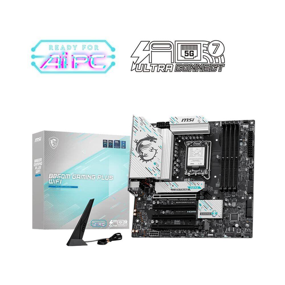 Placa Mãe MSI B860M GAMING PLUS WIFI, Intel, mATX, DDR5 UDIMM, Wi-Fi 7, Preto - B860MGPW - foto 5