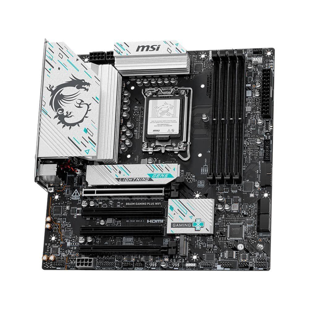Placa Mãe MSI B860M GAMING PLUS WIFI, Intel, mATX, DDR5 UDIMM, Wi-Fi 7, Preto - B860MGPW - foto 4