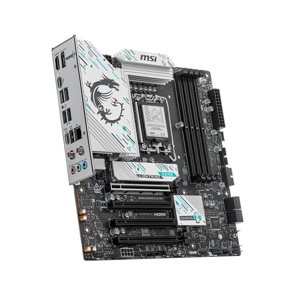 Placa Mãe MSI B860M GAMING PLUS WIFI, Intel, mATX, DDR5 UDIMM, Wi-Fi 7, Preto - B860MGPW - foto 3