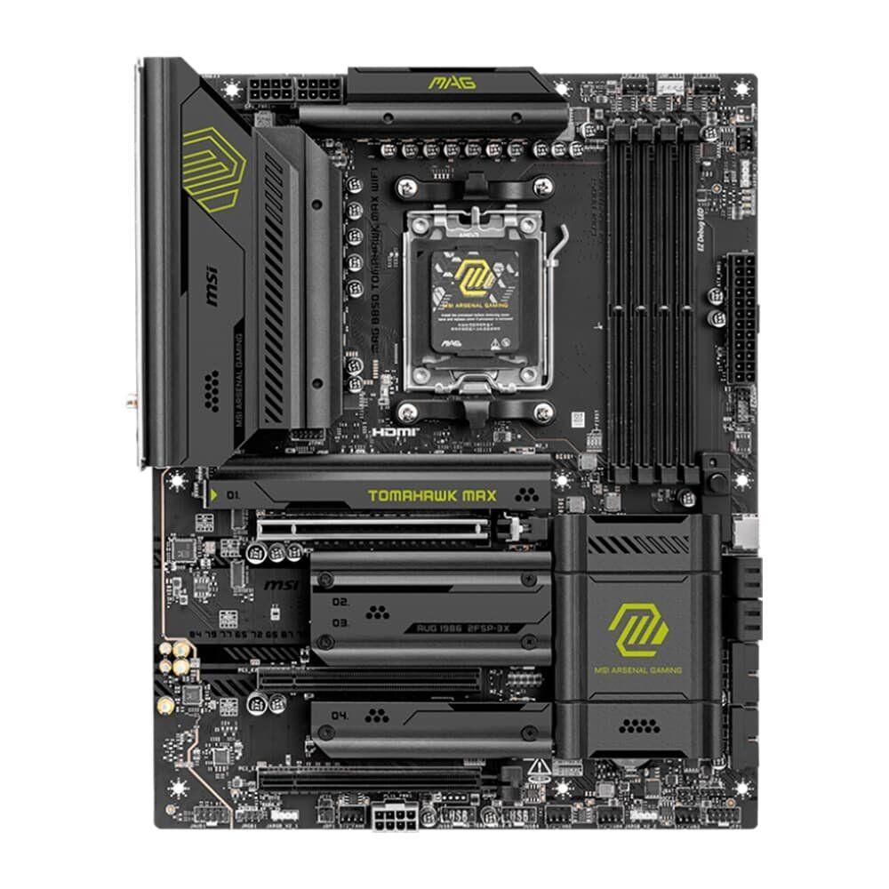 Placa Mãe MSI MAG B850 TOMAHAWK MAX WIFI, AMD, Socket AM5, ATX, DDR5 UDIMM, Wi-Fi 7, Preto -...