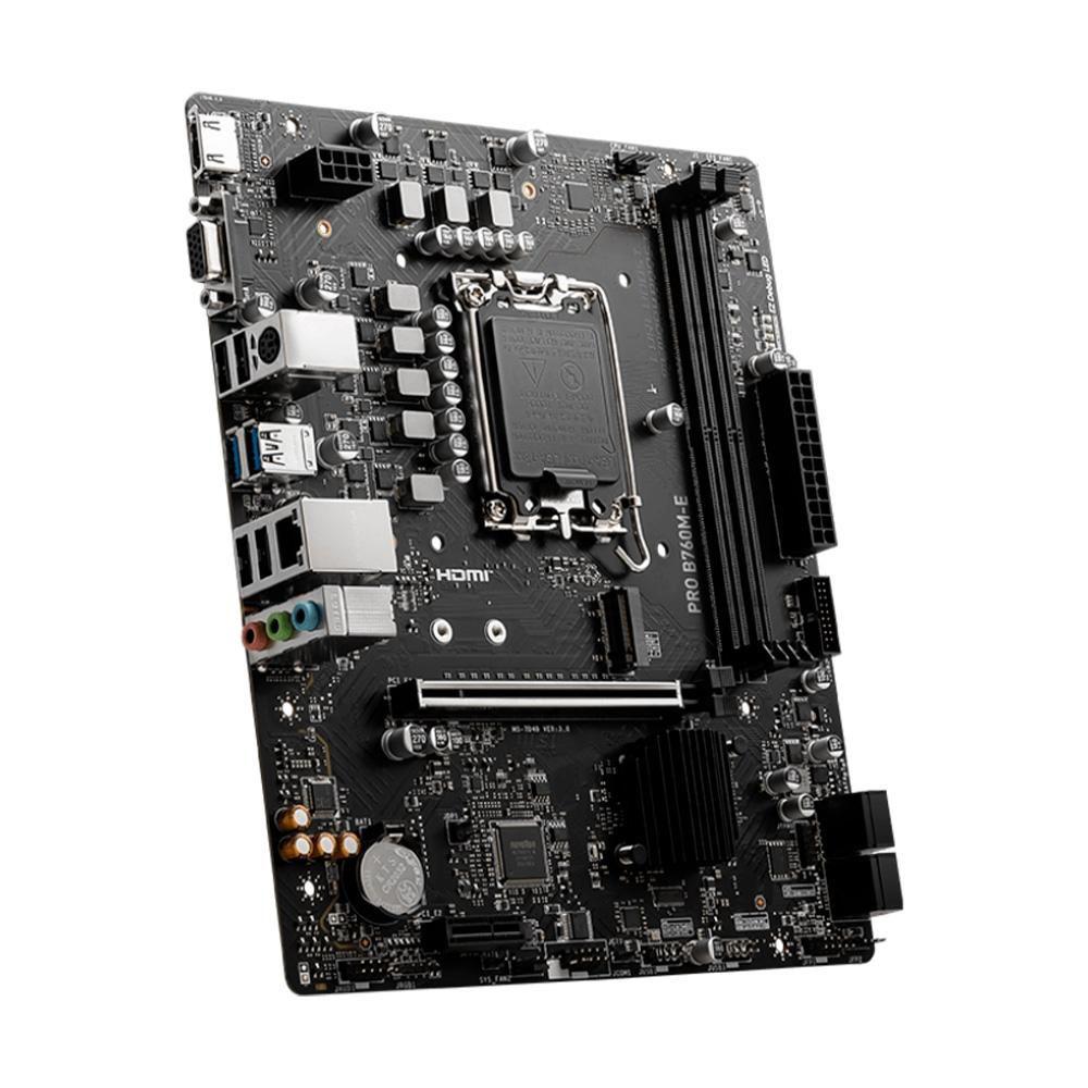 Placa-Mãe MSI Pro B760M-E, Intel LGA 1700, M-ATX, DDR4, Preto - PRO B760M-E DDR4 - foto 3
