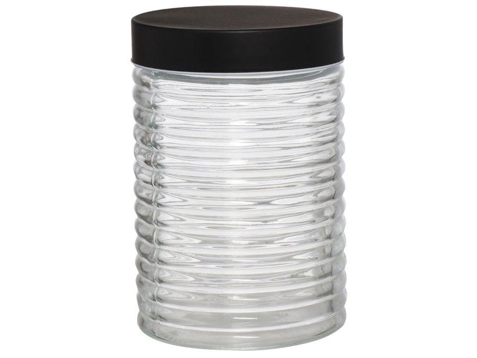 Pote de Vidro Hauskraft com Tampa Redondo Fontana