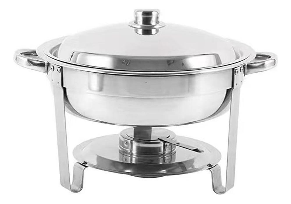 Rechaud 5 Litros Redondo Inox Banho Maria Buffet Festa Cozin - JMA Inox