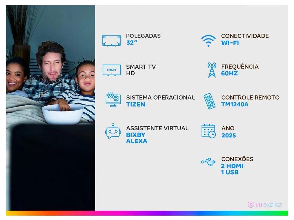 Smart TV 32" Samsung HD UN32H5000FGXZD Tizen 2025