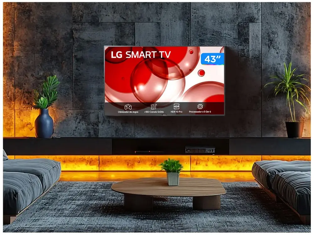 Smart TV 43" Full HD LCD LG 43LR6700PSA AI Processor Wi-Fi e Bluetooth 2 HDMI 1 USB