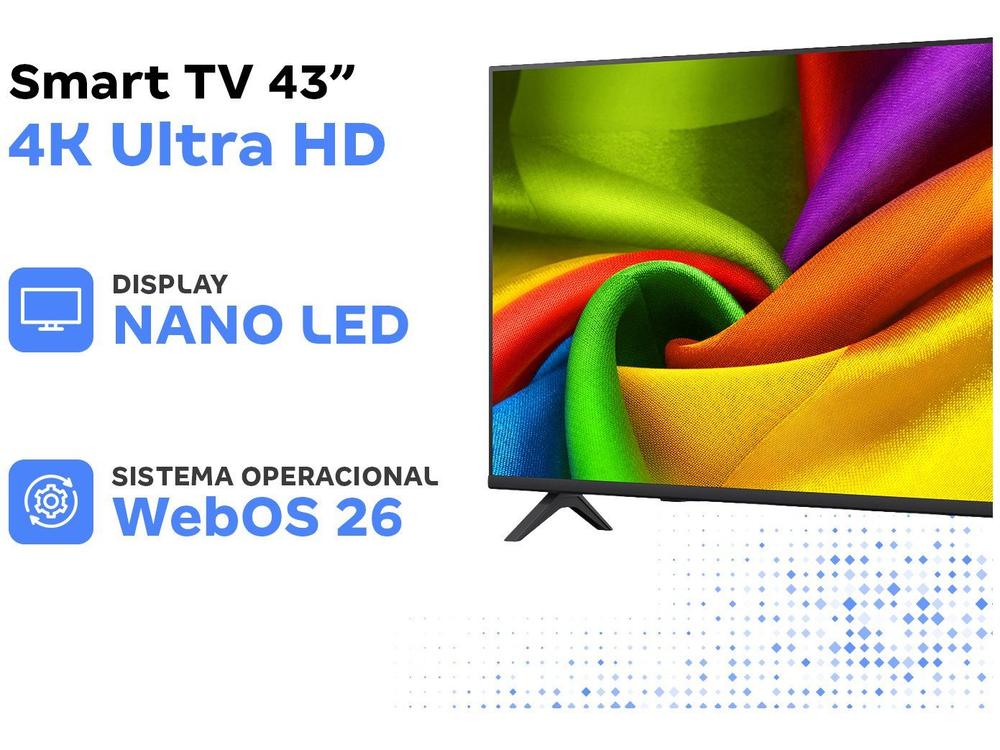 Smart TV 43" LG 4K Ultra HD Nano LED AI NU850 43NU850BPSA WebOS 26 2026