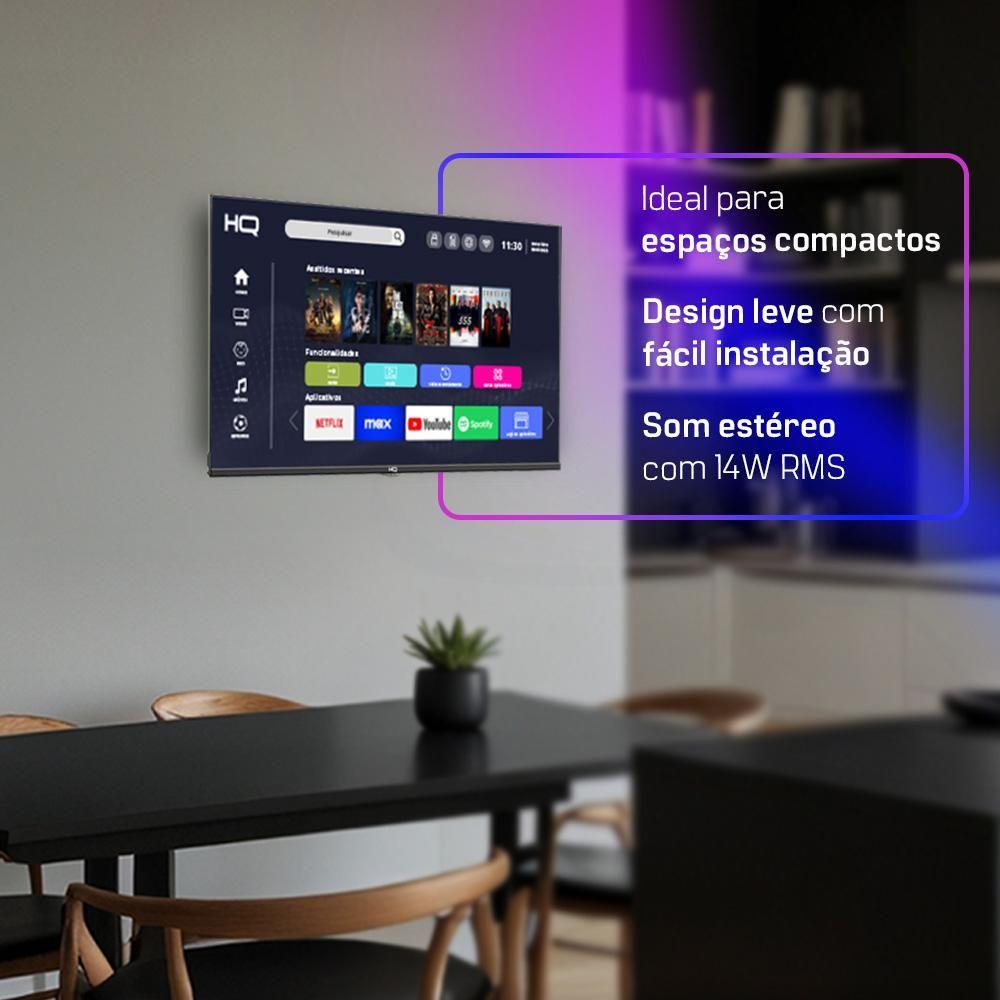 Smart TV HQ 32 Polegadas HD LED com Wi-Fi, HDMI, USB e acesso a Netflix e YouTube HQS32NKHM